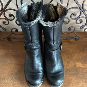 Black Clark Faux-Fur Lined Mid-Calf Boots